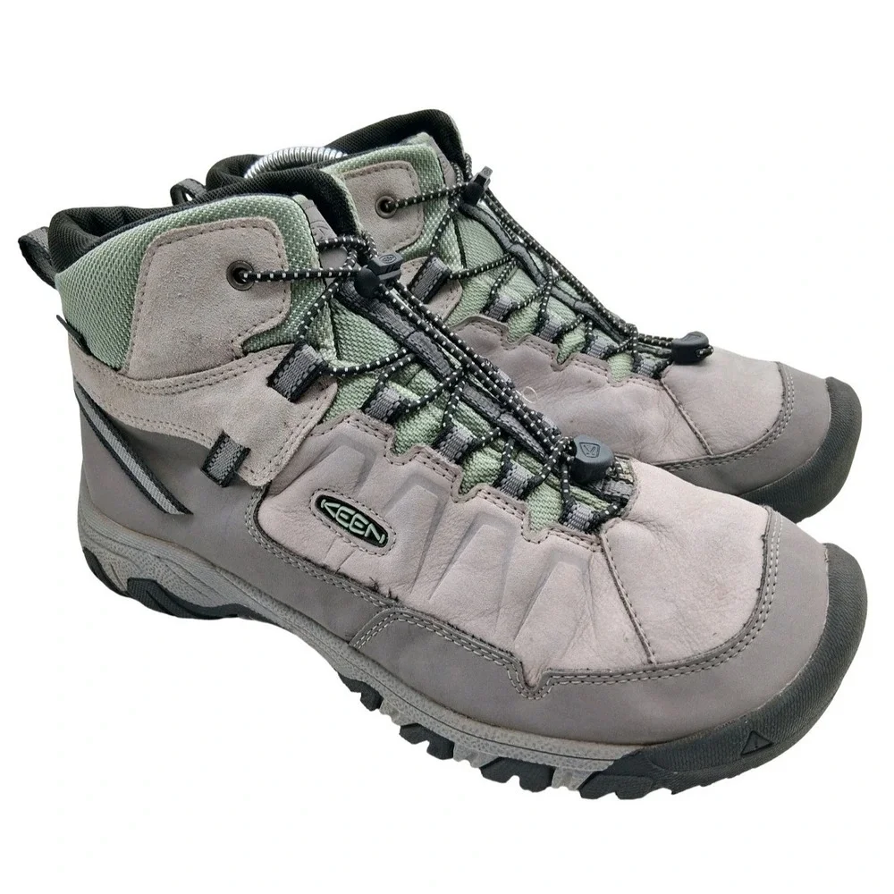 Keen Boots Mens Size US 7 Gray Nubuck Waterproof Ankle Winter Hiking Trail